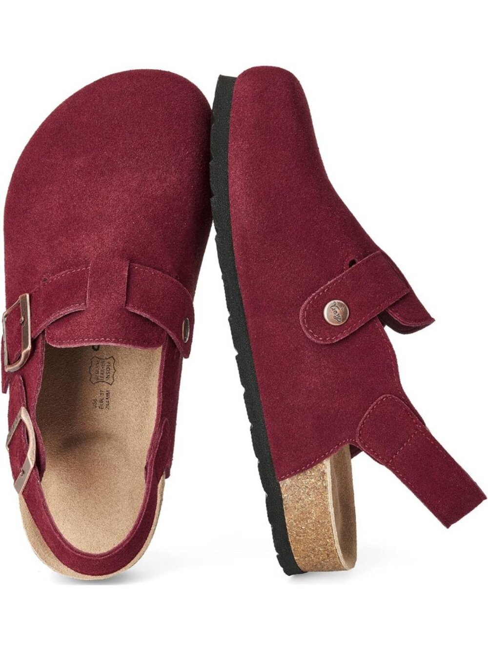 Stylish Genuine Suede Clogs for Women | Comfortable Potato Shoes with Back Strap